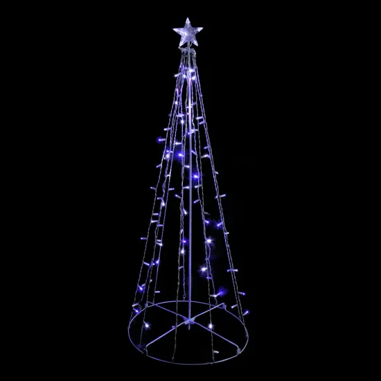 Northlight 5' Blue and White LED Lighted Twinkling Show Cone Christmas Tree Outdoor Decor {4}