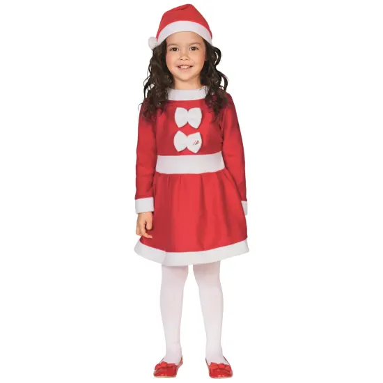 Northlight 24" Red and White Girls Santa Costume With a Dress and Hat : 4-6 years {3}