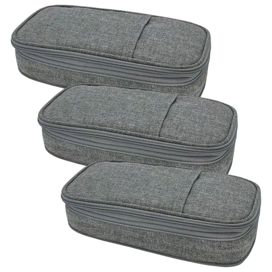 Gray Pencil Case, Pack of 3 {1}