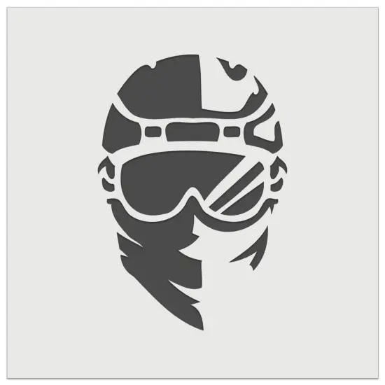 Snowboarder Helmet and Goggles with Bandana Wall Cookie DIY Craft Reusable Stencil {7}