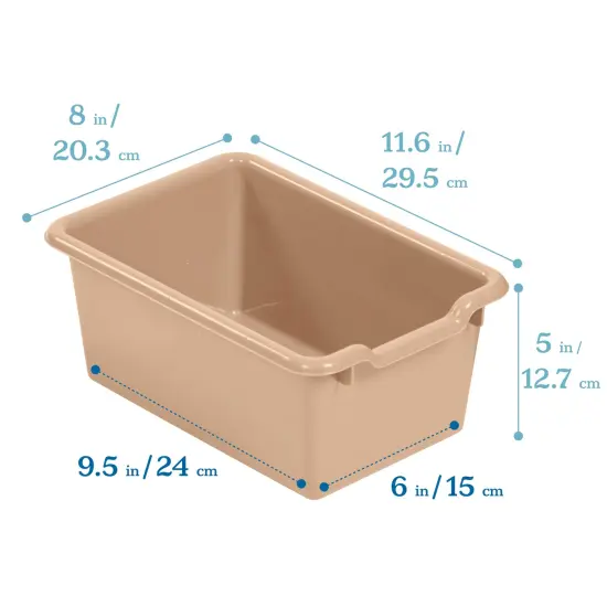 Scoop Front Storage Bins, Multipurpose Organization, 20-Pack Sand {2}