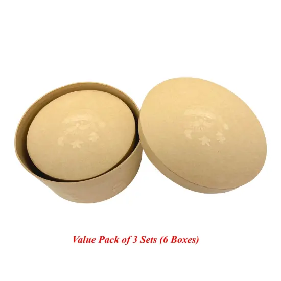 Value Pack of 3 Round Box with Embossed Santa - 2 pc. Set {3}