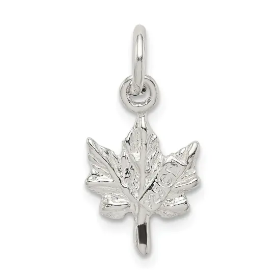 Sterling Silver Maple Leaf Charm Jewelry FindingKing 17mm x 11mm {1}