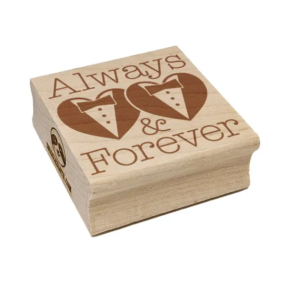 Mr and Mr Always and Forever Wedding Tuxedo Hearts Square Rubber Stamp for Stamping Crafting {7}