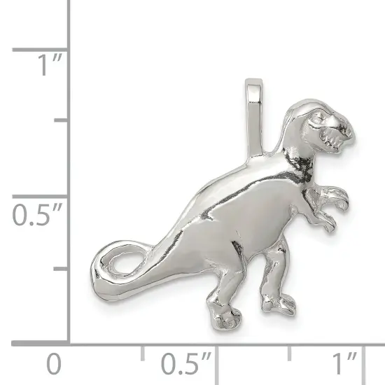 Sterling Silver T-Rex Pendant Charm Dinosaur Jewelry 25mm x 24mm {5}