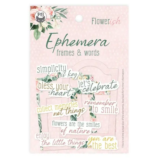 Flowerish Ephemera Cardstock Die-cuts 12/Pkg-Frames & Words {1}