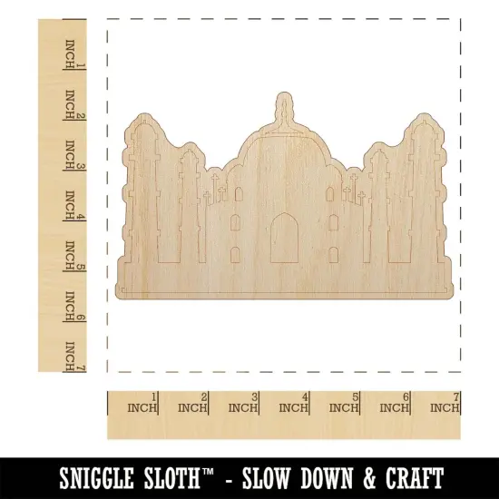 Taj Mahal Agra India Landmark Silhouette Unfinished Wood Shape Piece Cutout for DIY Craft Projects {1}