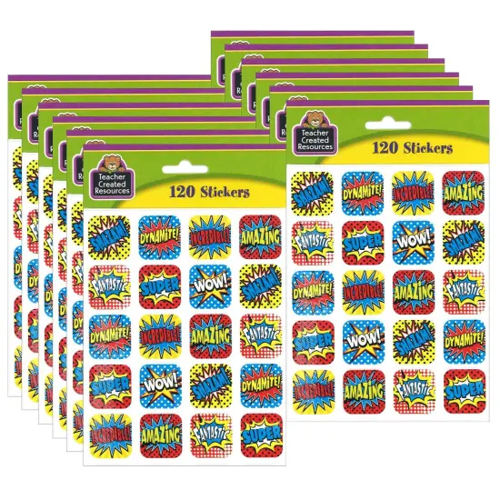 Superhero Stickers, 1", 120 Per Pack, 12 Packs {1}