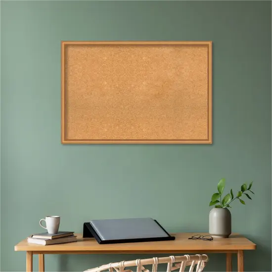 Salon Scoop Wood Framed Corkboard, Natural Cork Copper {5}