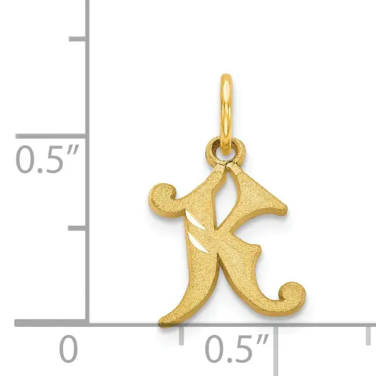 14K Gold Initial K Charm Jewelry FindingKing 17mm x 10mm {3}