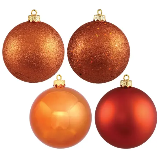 Vickerman 2.75 in. Burnished Orange Ball 4-Finish Asst Christmas Ornament {1}