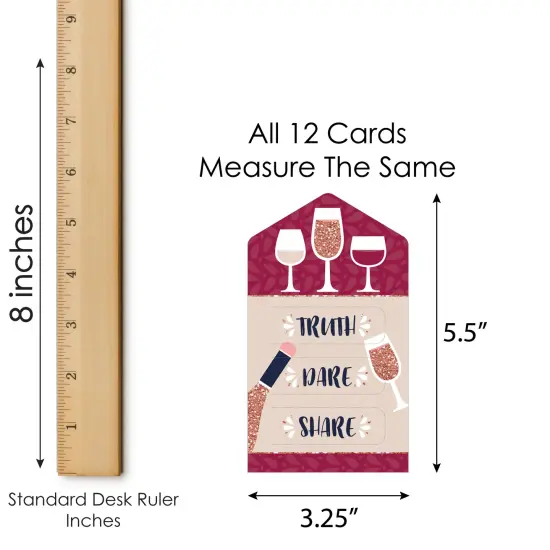 Big Dot of Happiness But First, Wine - Wine Tasting Party Game Cards - Truth, Dare, Share Pull Tabs - Set of 12 {5}