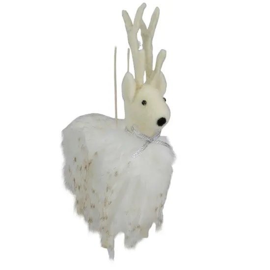 Northlight Plush Reindeer Christmas Ornament - 8" - White and Beige {5}