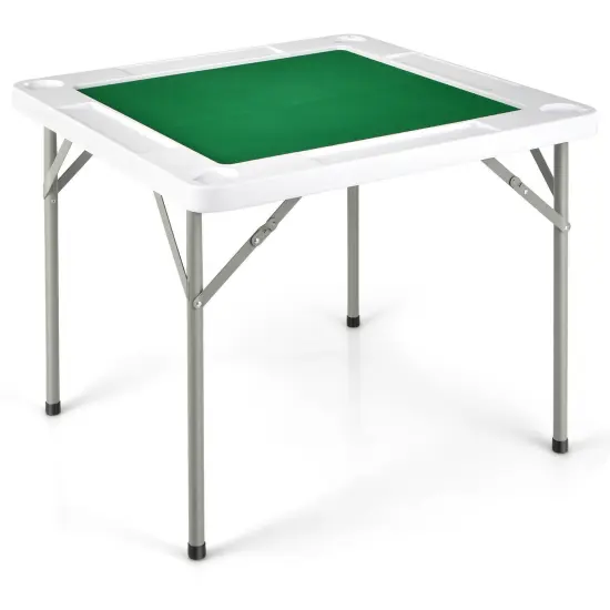 4-Player Mahjong Game Table with Iron Frame {1}