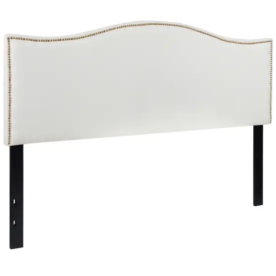 Emma and Oliver Arched Headboard with Accent Nail Trim {5}