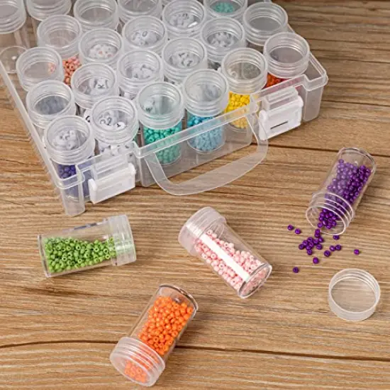 30 Slots Diamond Painting Storage Containers, Bead Organizer Box, Bead Storage Containers Plastic Diamond Painting Art Accessories Boxes Small Clear Embroidery Box for Craft Beads Rhinestones (1 Pack) {4}