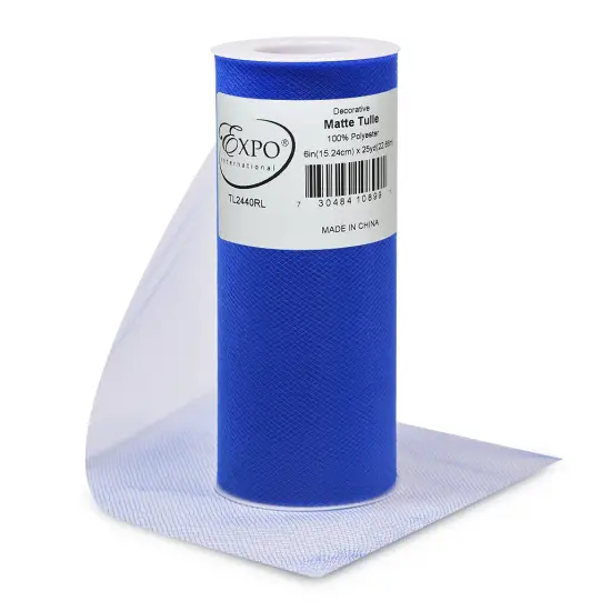 Pack of 96 Decorative Matte Tulle Spool of 6 Inch X 25 Yards Royal Blue {1}