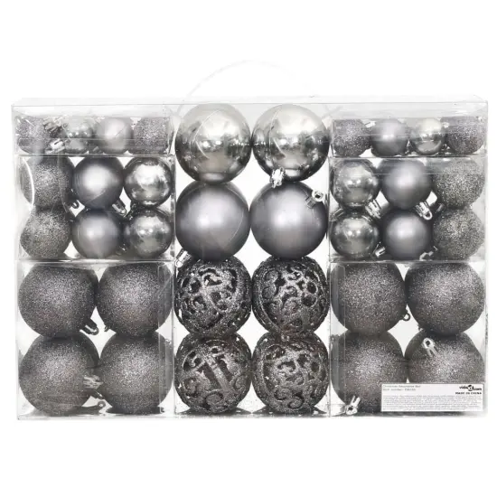 Christmas Baubles 100 pcs1.2" / 1.6" / 2.4" Gray {3}