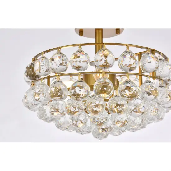 Savannah 14 inch flush mount in brass {5}