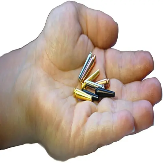 WE Games Tapered Easy Grip Cribbage Pegs w/ Velvet Pouch - Set of 12 (Brass, Chrome, Black, Copper) {4}