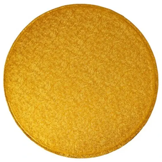12" Round Gold Foil Cake Board Drum {1}