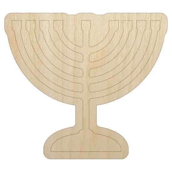 Menorah Hanukkah Unfinished Wood Shape Piece Cutout for DIY Craft Projects {2}