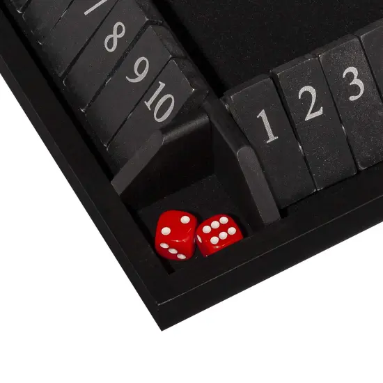 WE Games 4 Player 14 in. Shut The Box Board Game with Lid {4}