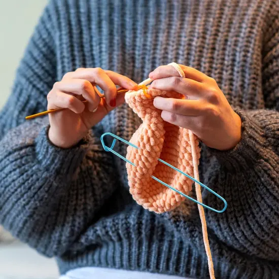 12 Pieces Knitting Stitch Holder Set 6 Size Colorful Aluminum Yarn Stitch Holder Set Needles Practical Knitting Crochet Tools Knitting Supplies for Manual DIY Blankets Knitting Project {5}