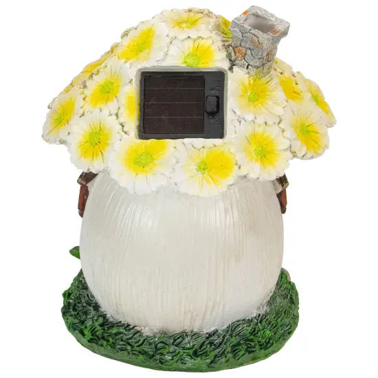 Northlight 7.25" Solar Lighted Flower House Outdoor Garden Statue Brown {6}