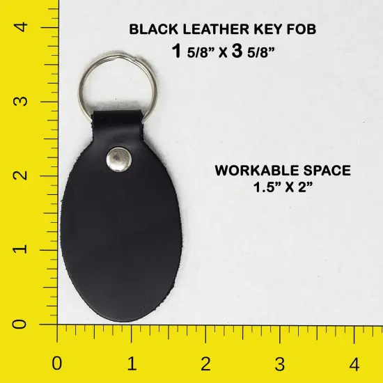 2 Sided Leather Key Chains 10 Pack-Customize it for Promotional Gifts, Fundraising, Events, Wedding - Engrave on Both Sides Black-oval {3}