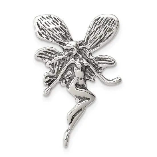 Sterling Silver Fairy Charm Faerie Pendant Jewelry 29mm x 18mm {1}