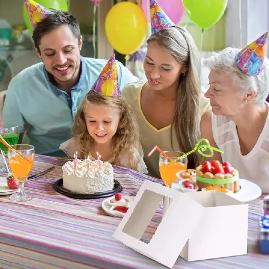 8" x 8" x 8" White Tall Layer Cake Bakery Boxes with Window Pastry Boxes {3}