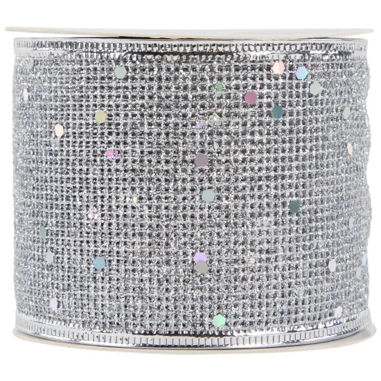 Northlight Shimmering Silver Wired Craft Christmas Ribbon 2.5" x 10 Yards {5}