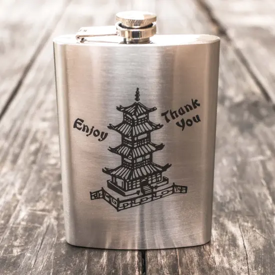 8oz Chinese Take-Out Stainless Steel Flask {3}