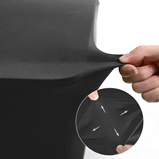 2Pack, 6FT Spandex Table Cover Fitted Rectangular Tablecloth Stretchable Fabric Lycra Tablecloth 6 ft Wrinkle-Free for Party Dj Tradeshows Banquet Weddings Cocktail, 2 Pcs {4}