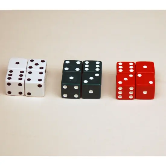 Dot Dice - Red/Green/White - 12 Per Pack - 6 Packs {4}