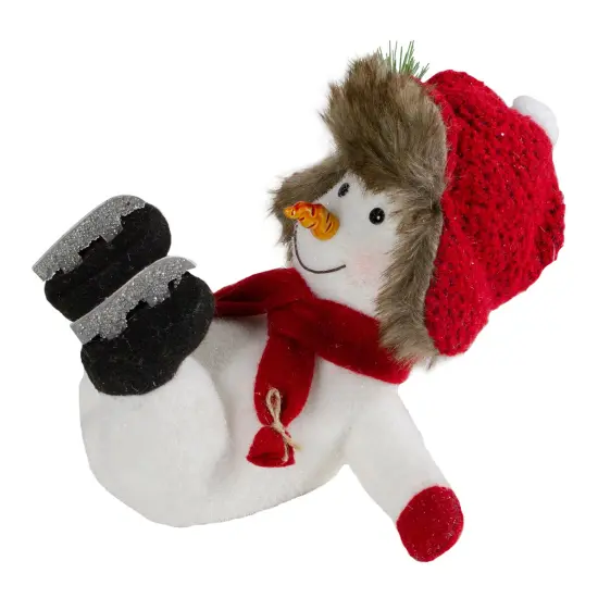 Northlight Fallen Ice Skating Snowman Christmas Figure - 10" White {4}