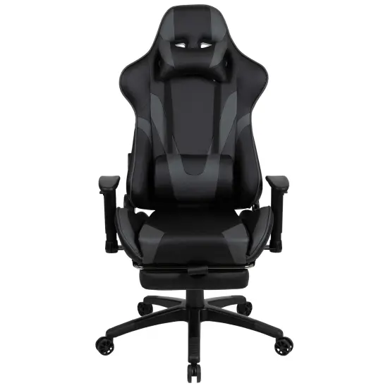 Emma and Oliver Z300 Gaming Racing Office Ergonomic PC Chair with Reclining Back and Footrest Blue {8}