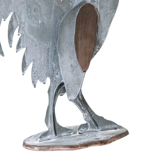 Irvins Country Tinware Metal Rooster in Weathered Zinc Grey {4}