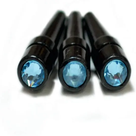 WE Games Black Metal Cribbage Pegs with Swarovski Austrian Crystals - Set of 3 {8}