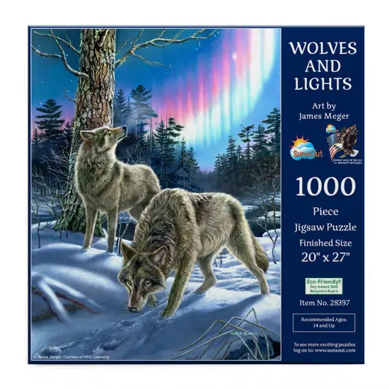 Sunsout Wolves and Lights 1000 pc Jigsaw Puzzle 28397 {3}
