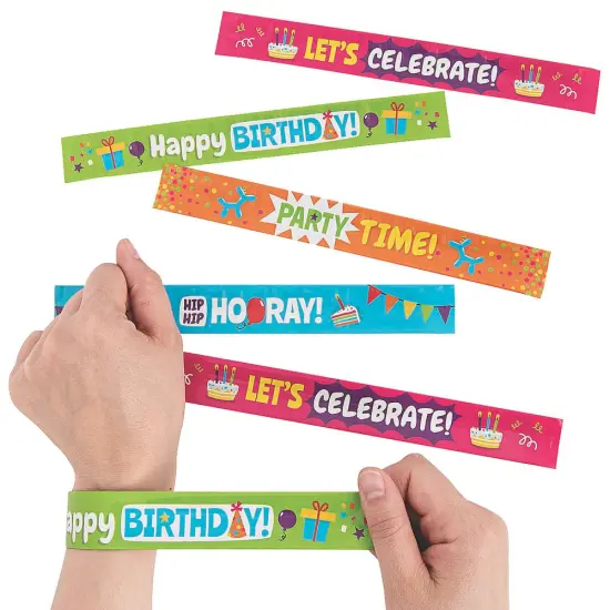 Birthday Slap Bracelets - 9 inches long by 1 inch wide | Perfect for any party | Raheev&reg; {2}