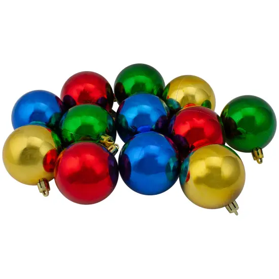 Northlight Shatterproof 2-Finish Christmas Ball Ornaments - 2.5" (60mm) - Multi - 24ct {4}