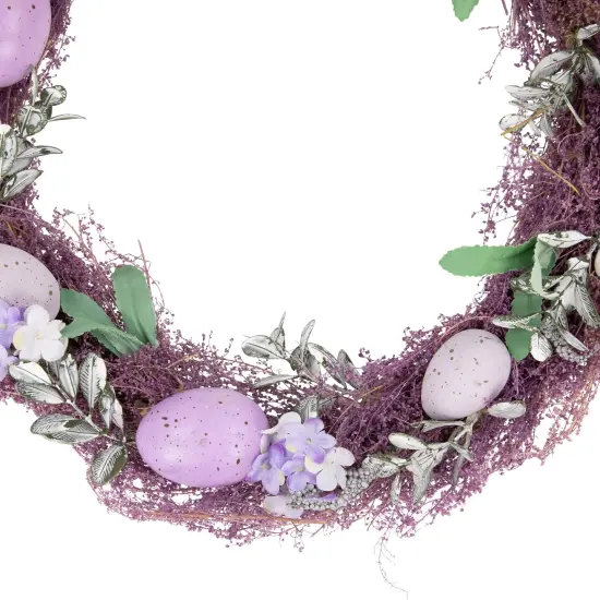 Northlight Speckled Egg Floral Easter Twig Wreath - 12" - Lavender Purple {5}