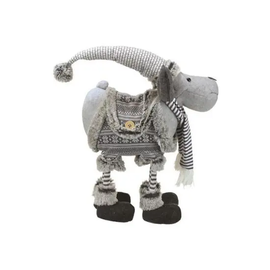 Northlight 20" Gray and White Standing Moose Christmas Tabletop Figurine {1}