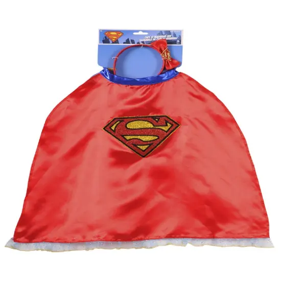 Rubies Girls Red Supergirl Cape Set Children's Halloween Costume Size 4 {1}