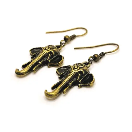 Bronze Tibetan Elephant Earrings {4}