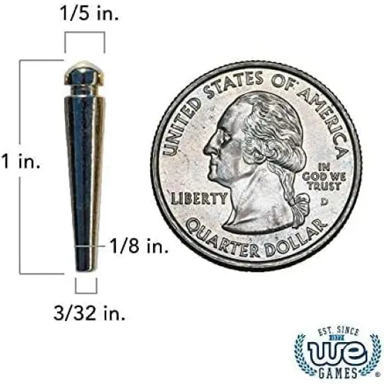 WE Games Premium Tapered Easy Grip Cribbage Pegs - Set of 90 (Brass, Chrome, Black Metal) {3}