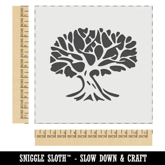 Tree with Exposed Branches and Leaves Wall Cookie DIY Craft Reusable Stencil {1}
