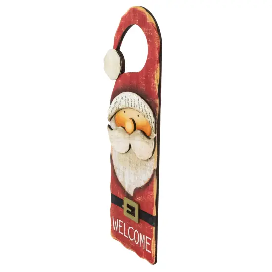 Northlight 14" Santa Claus "Welcome" Christmas Door Knob Hanger Red {4}